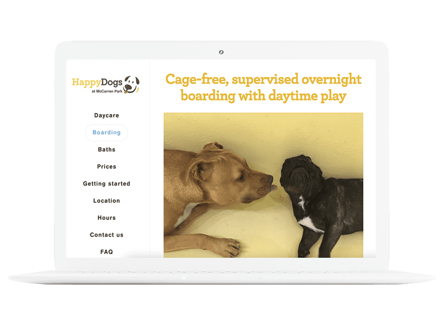 Boarding service from dog daycare platform