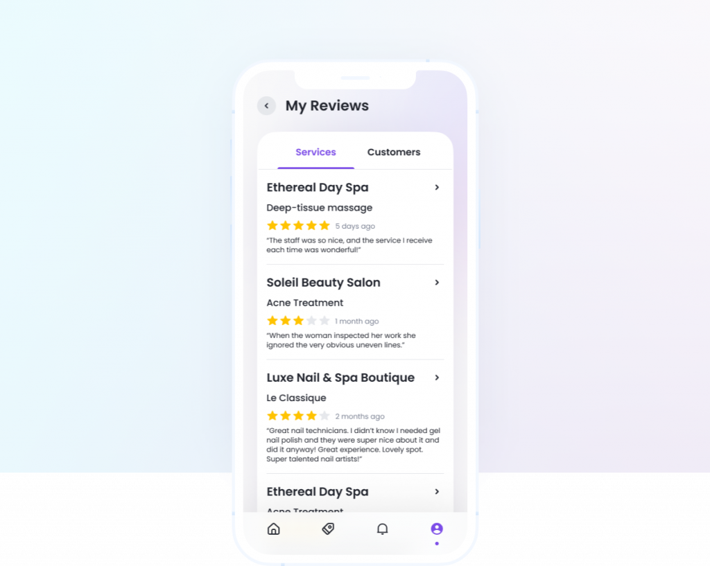 Booking app development: rating and reviews