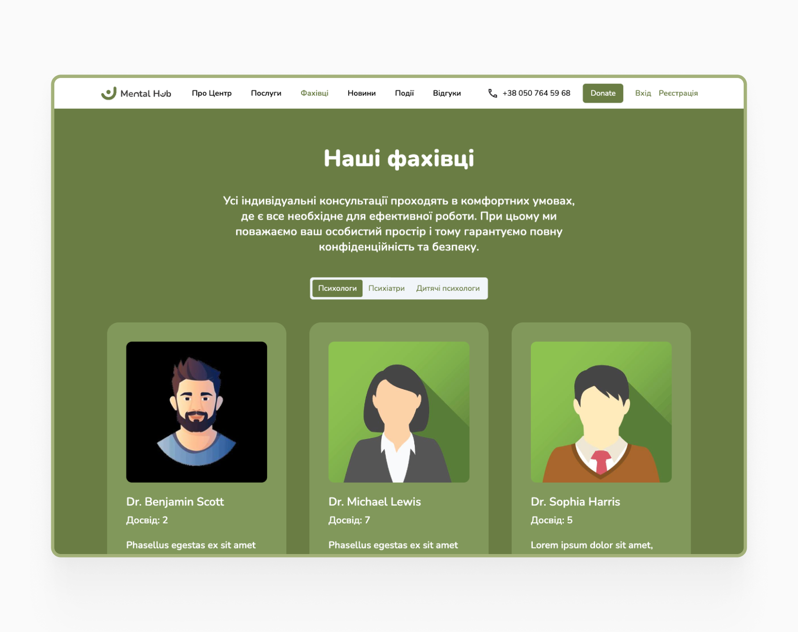 Mental Hub - specialist information