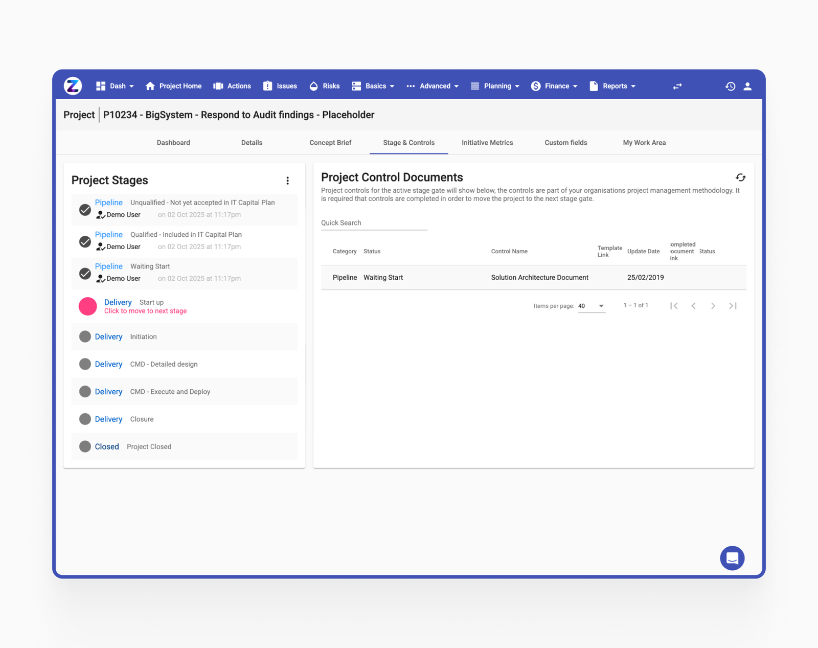 Zeno.PM - project control documents